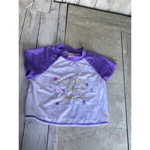 Girl's Cat & Jack Purple Sparkle like a Unicorn Swimsuit Top Rashguard